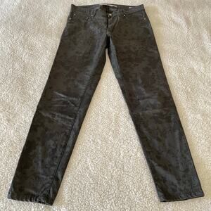 Y2K Zara Woman Premium Denim Floral Jacquard Pants Paris Vintage